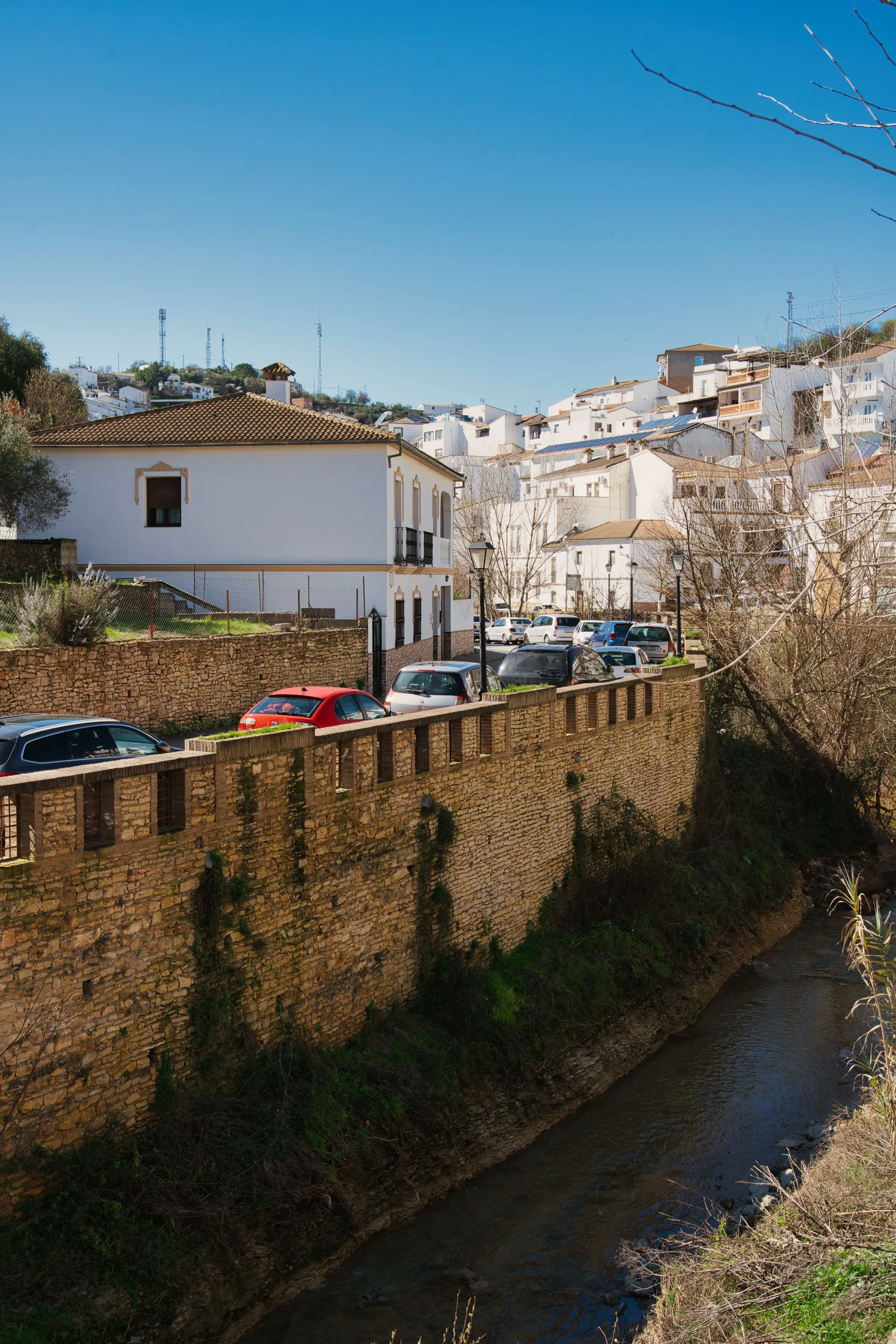 cars parked on a street.